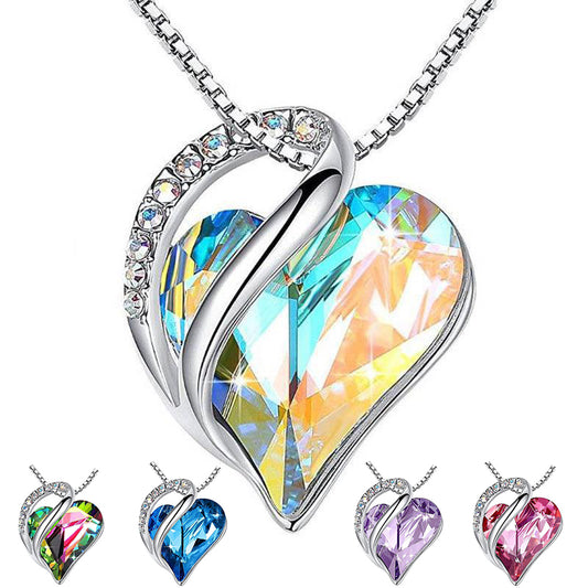 925 Sliver Heart Shaped Geometric Necklace Jewelry Women's Clavicle Chain Valentine's Day Gift