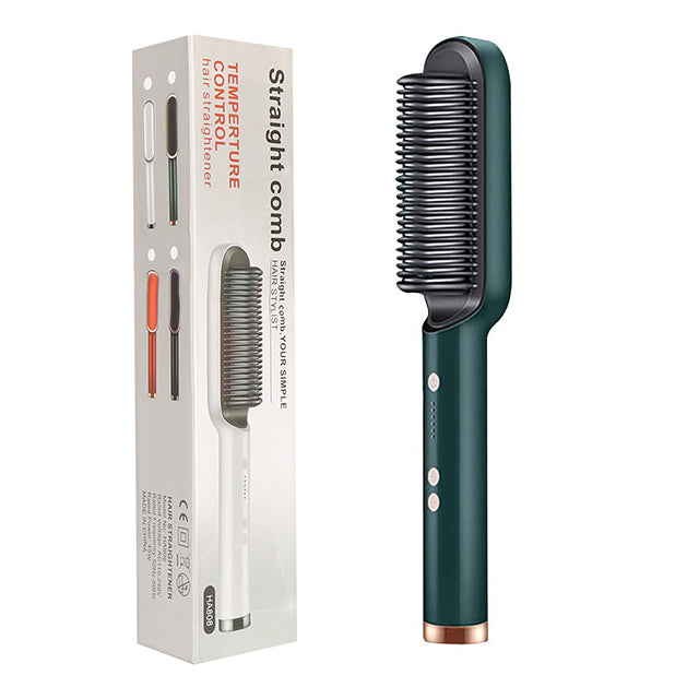 Two In One Negative Ion Hair Straightener Comb Curling Tong Dual-purpose Electric Hair Brush