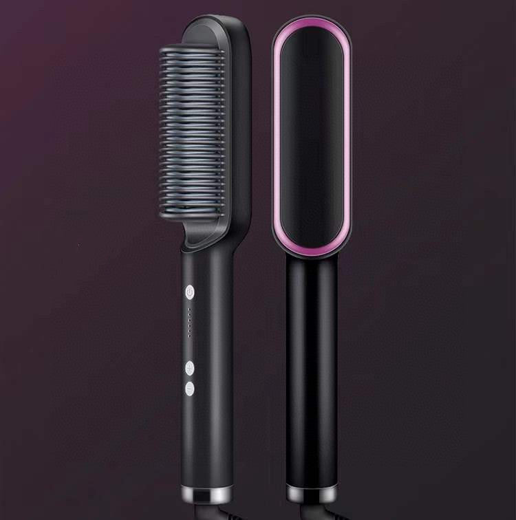 Two In One Negative Ion Hair Straightener Comb Curling Tong Dual-purpose Electric Hair Brush
