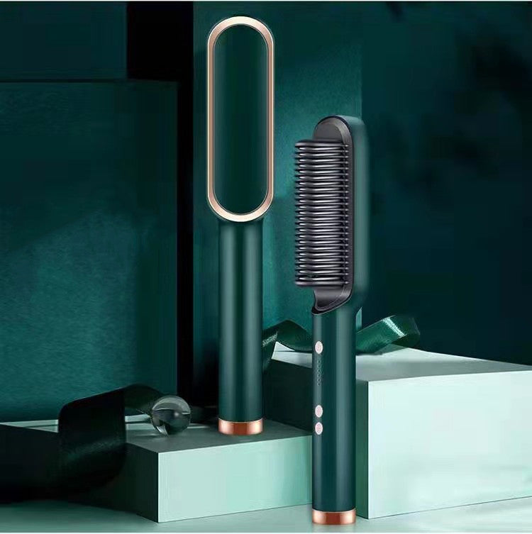 Two In One Negative Ion Hair Straightener Comb Curling Tong Dual-purpose Electric Hair Brush