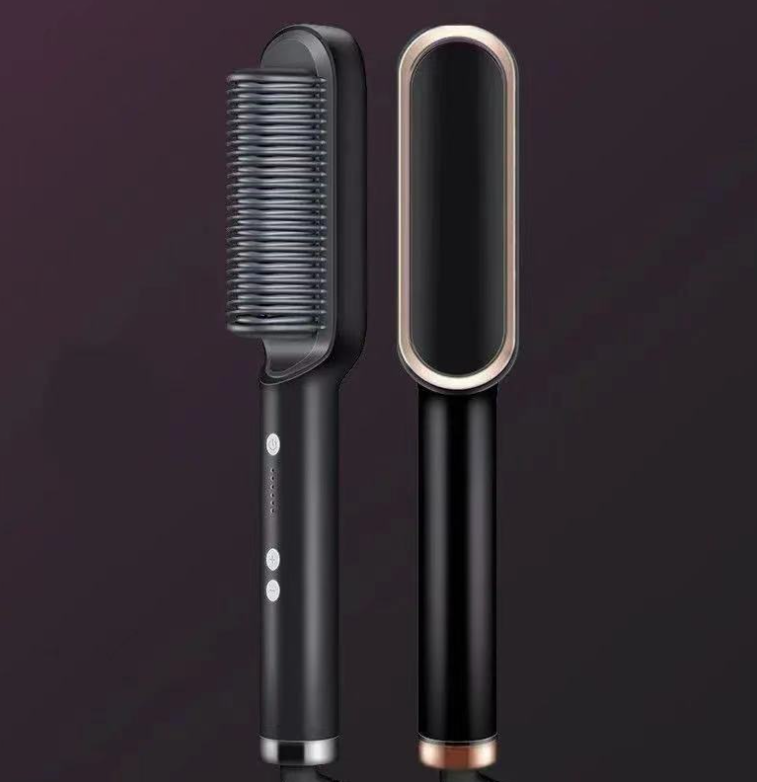 Two In One Negative Ion Hair Straightener Comb Curling Tong Dual-purpose Electric Hair Brush