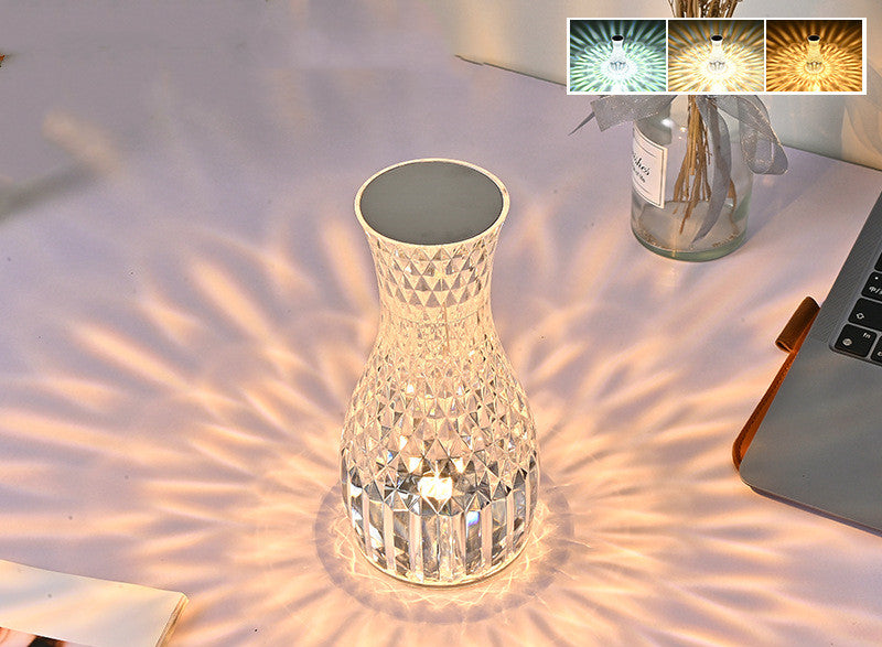 Romantic Bedside Diamond Table Lamp Atmosphere Crystal Lamp Home Christmas Decorations LED Lights