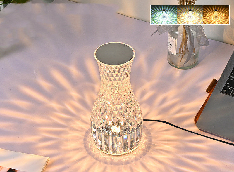 Romantic Bedside Diamond Table Lamp Atmosphere Crystal Lamp Home Christmas Decorations LED Lights