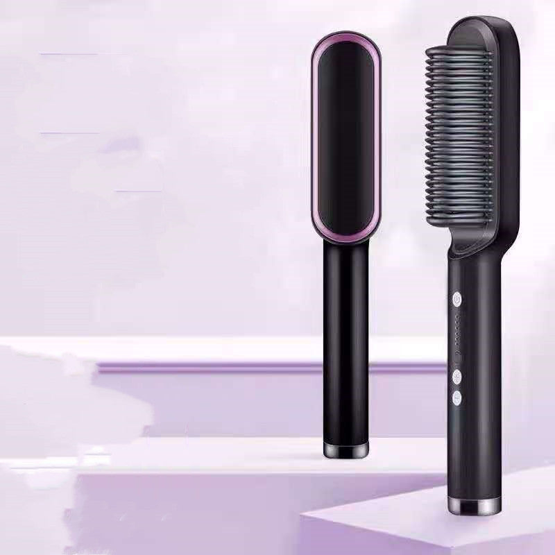 Two In One Negative Ion Hair Straightener Comb Curling Tong Dual-purpose Electric Hair Brush