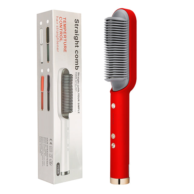 Two In One Negative Ion Hair Straightener Comb Curling Tong Dual-purpose Electric Hair Brush